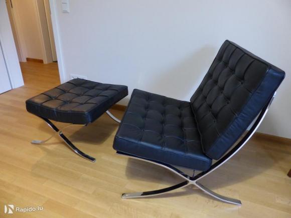 Vds chaise + Ottoman Barcelona cuir noir